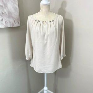 White House Black Market Cream Blouse